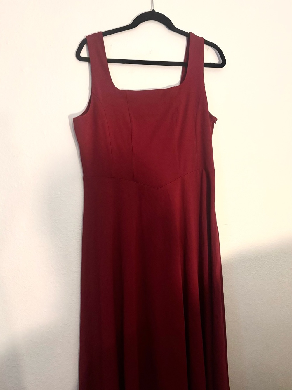 Zattcas Burgundy Square Neck Fit & Flare Midi Dress XL NWT
